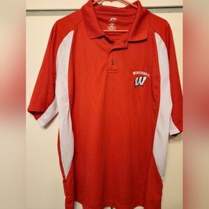 PRO PLAYER Mens Wisconsin Badgers Collar Shirt Size Large